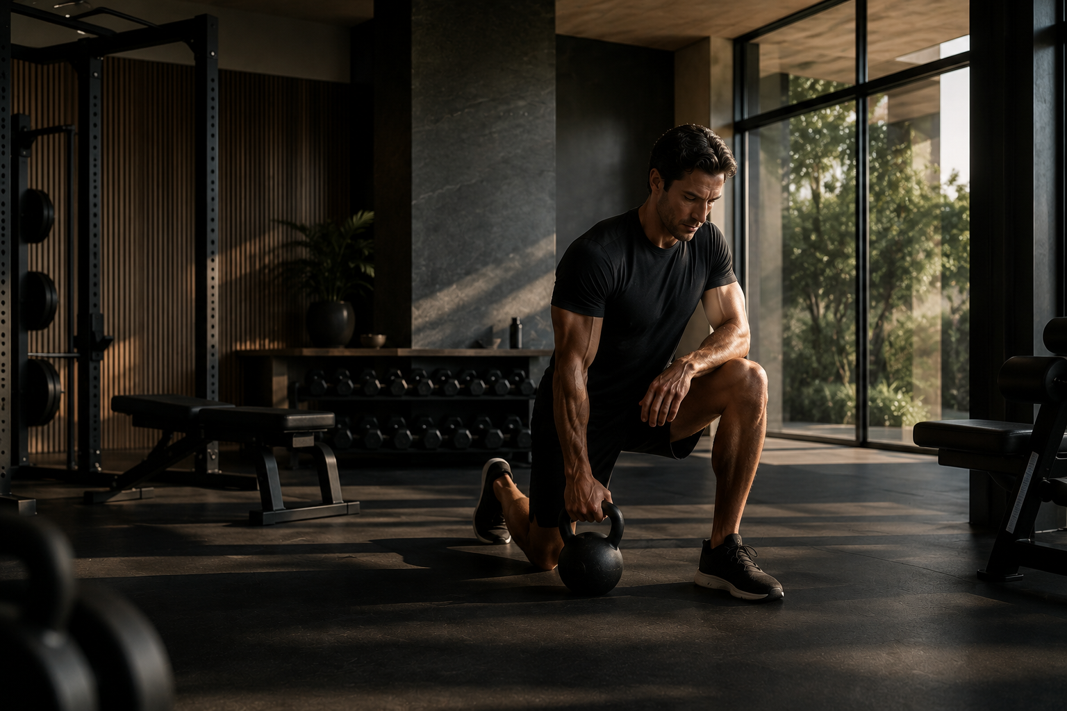 Functional fitness training in a premium private gym environment